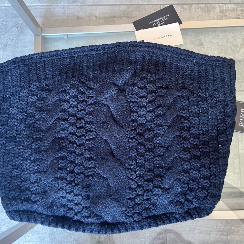 Chunky Cable Knit black Tube Top